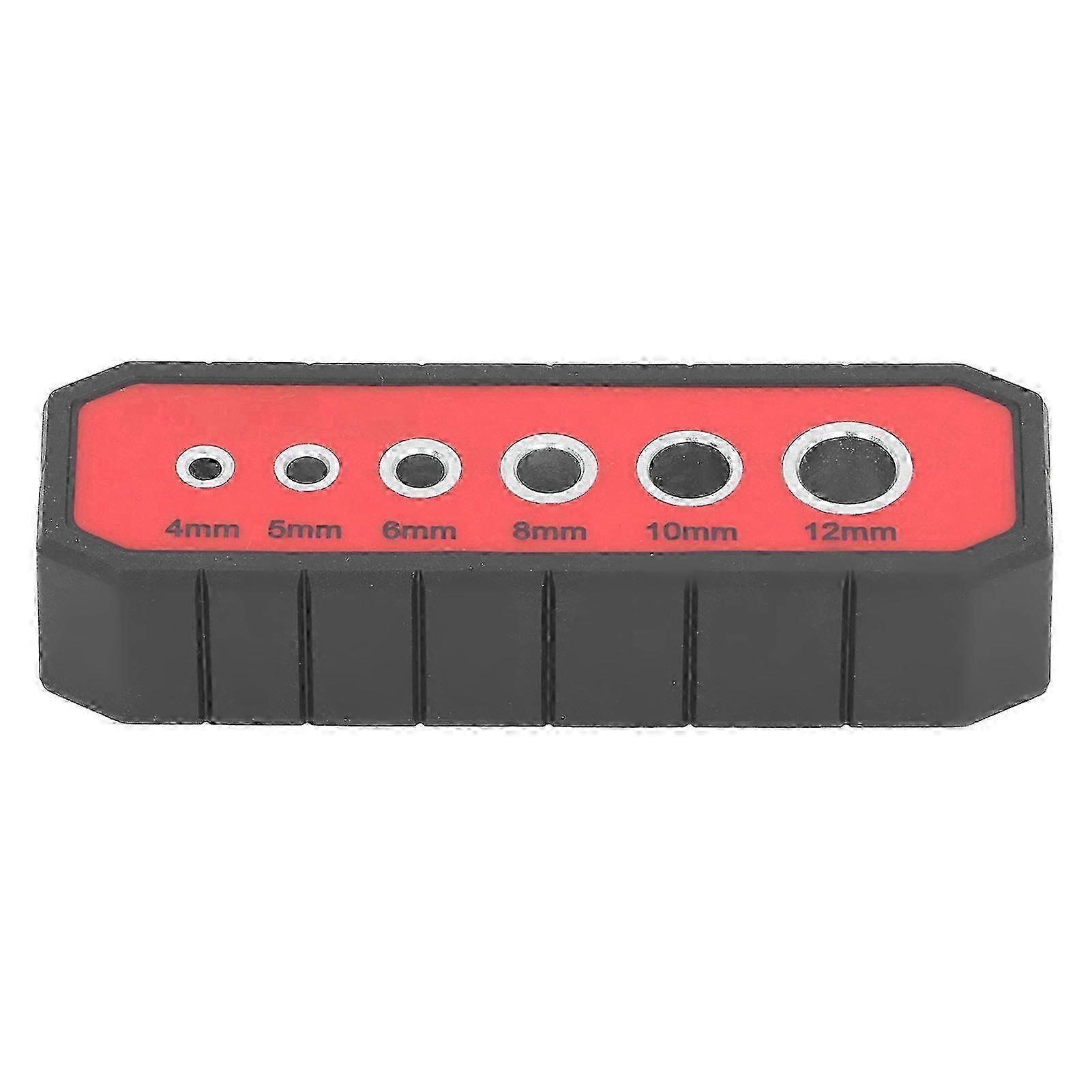 Handheld Drill Guide Drilling Jig 90 Degree Non Slip V Type with 6 Steel Bushings for Flat Angled Round Surfaces