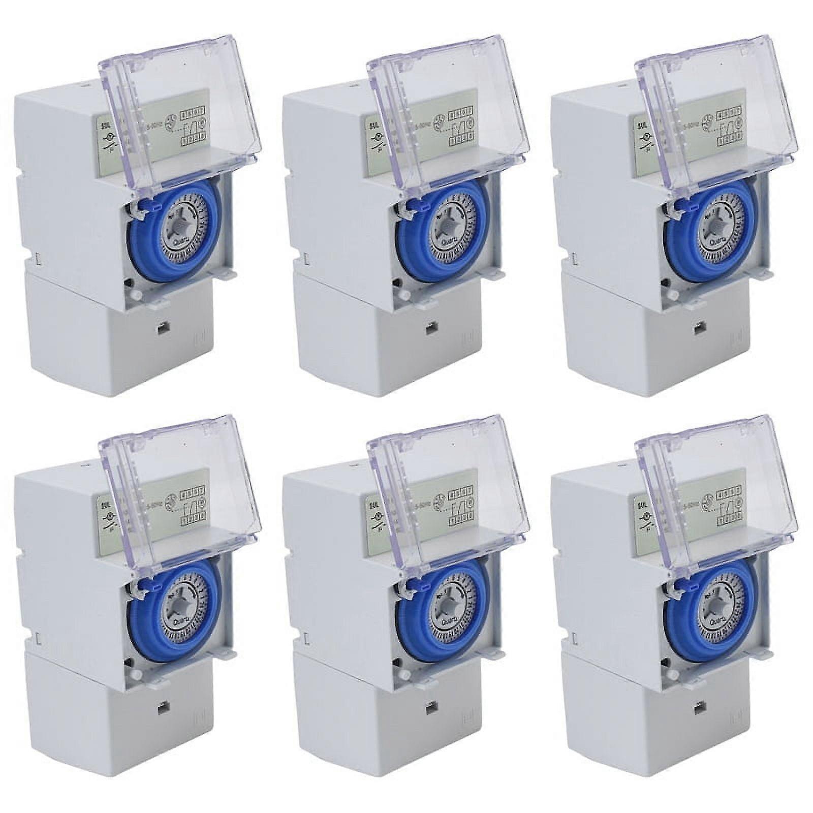 6X SUL181H Mechanical 24 Hours Time Switch Relay Electrical Programmable 24 Hour Din Rail Switch
