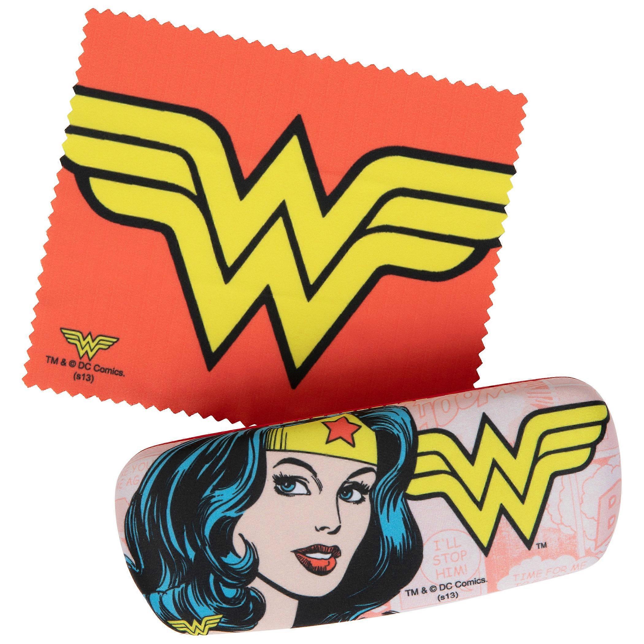 Wonder Woman Symbol and Character Glasses Case with Cleaning Cloth