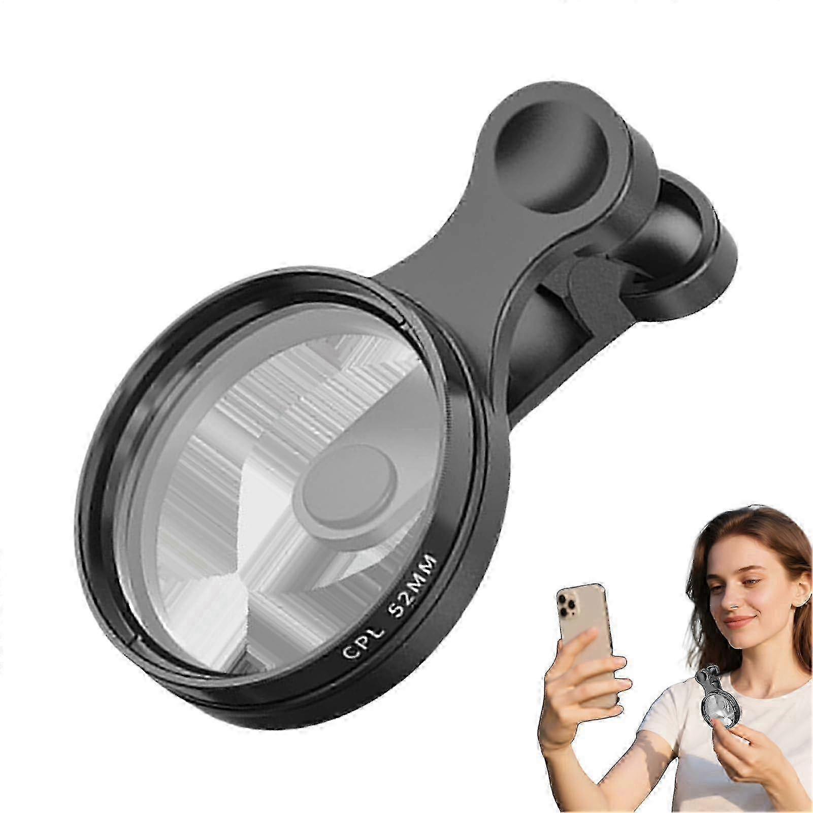 Polarising Phone Filter 52 mm Thin Polariser with Connector for Smartphones