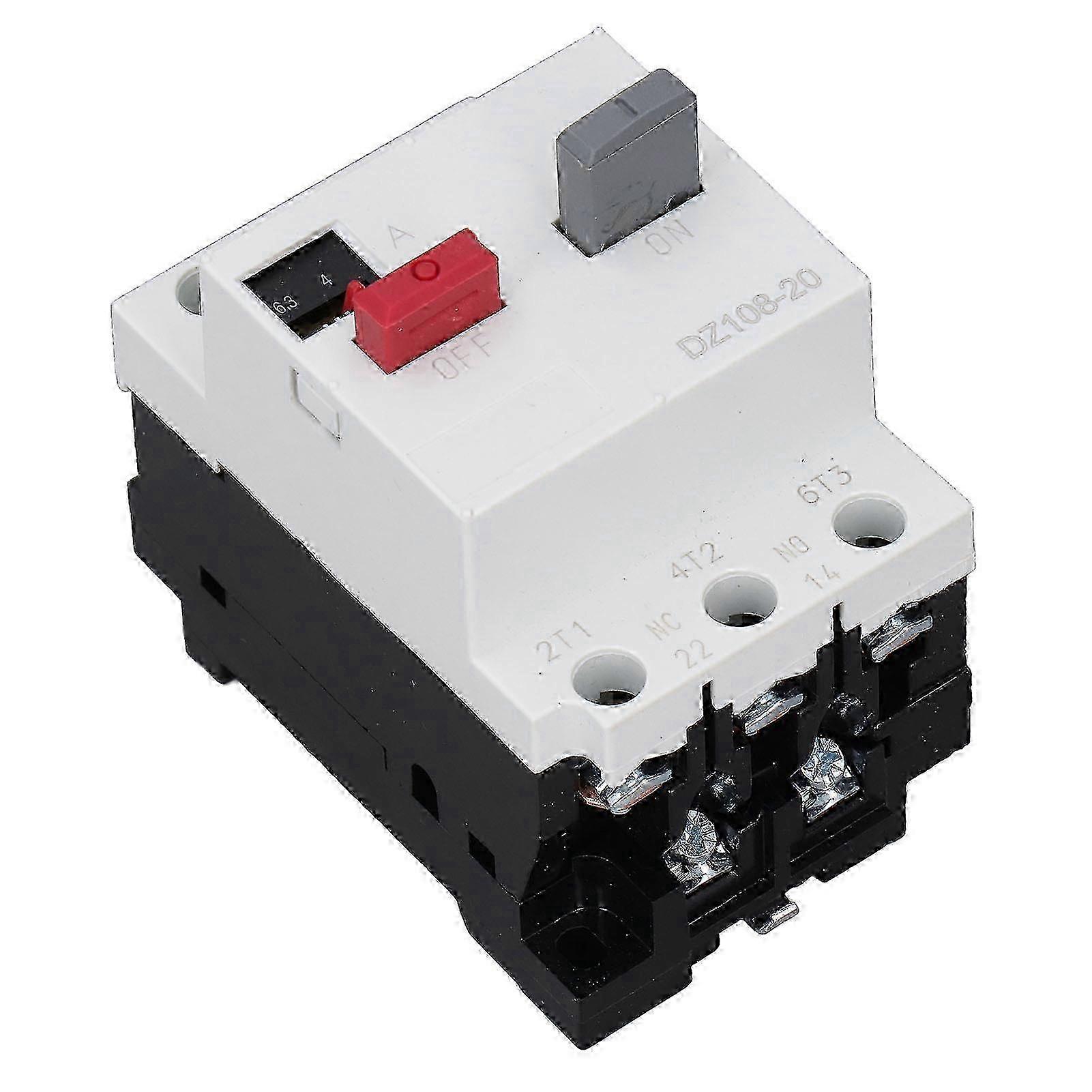 Motor Protector Circuit Breaker Plastic Shell 3P DIN Rail Mounted Motor Circuit Protector Switch AC380V 4‑6.3A
