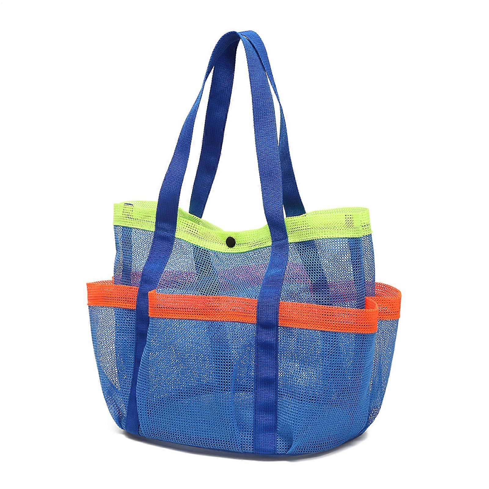 Shower Caddy Mesh Dorm Organizer For College, Waterproof Hanging Toiletry Bag With Multiple Pockets, Large Capacity Blue