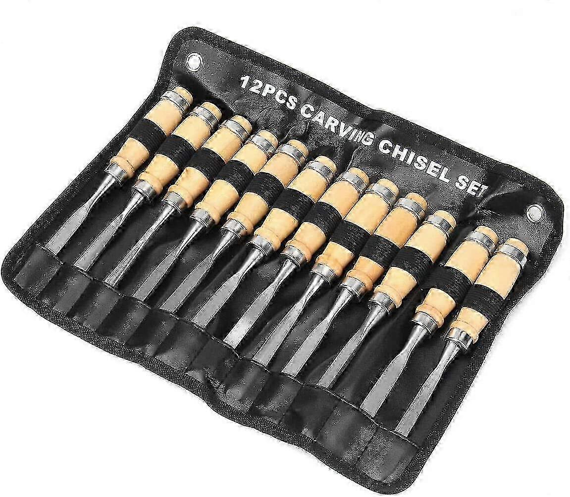 12pcs Wood Carving Chisel Set Woodworking Professional Hand Tool Gouges Edition 1110