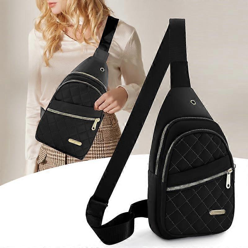 Solid Color Quilted Fanny Pack - Casual Large-Capacity Zipper Chest/Belt Bag with Multiple Pockets, Daily Use Essential & Mother's Day Gift,