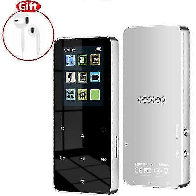 NEW1.8 Inch Metal Touch MP3 MP4 Music Player Bluetooth 4.2 Supports Card, with FM Alarm Clock Pedometer e-Book Built-in Speaker 2025