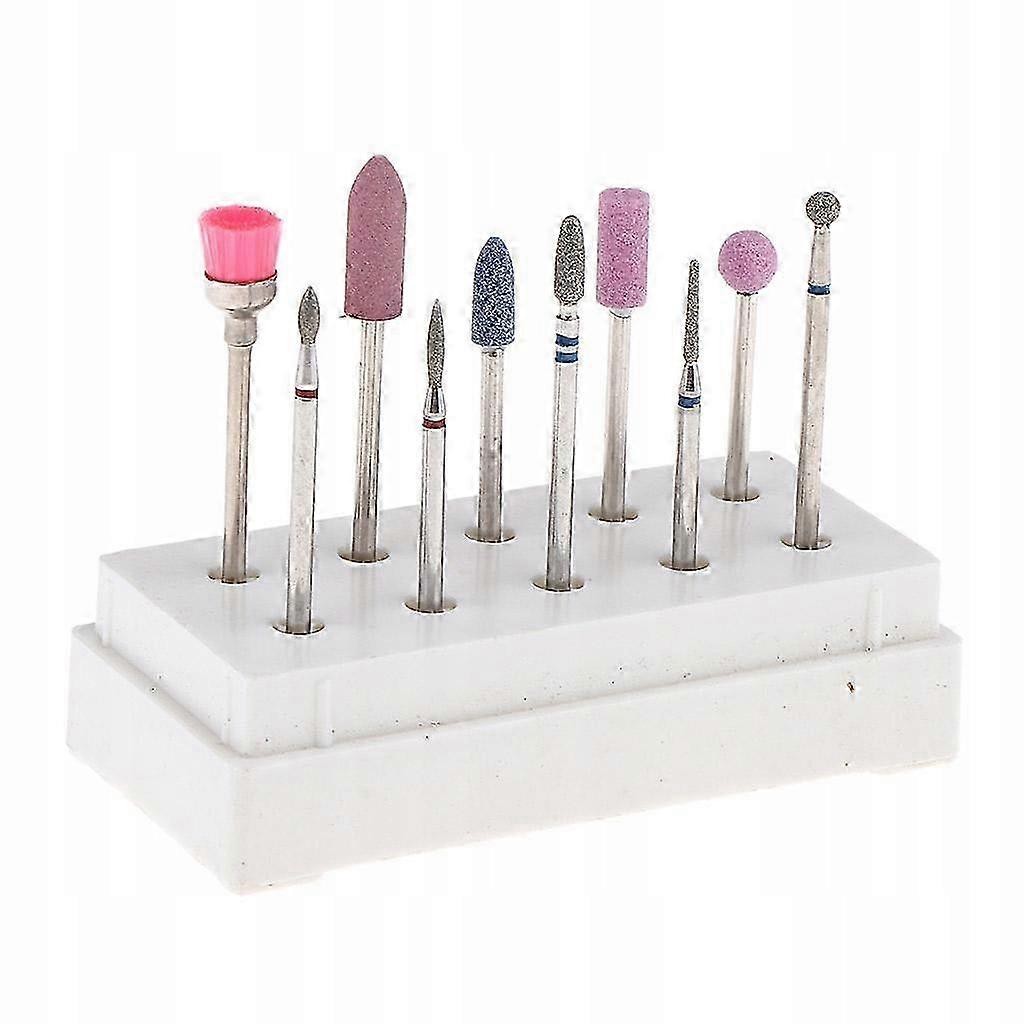 10 Pcs Solid Nail Drill Bit With Smooth Round Tip For Manicure In