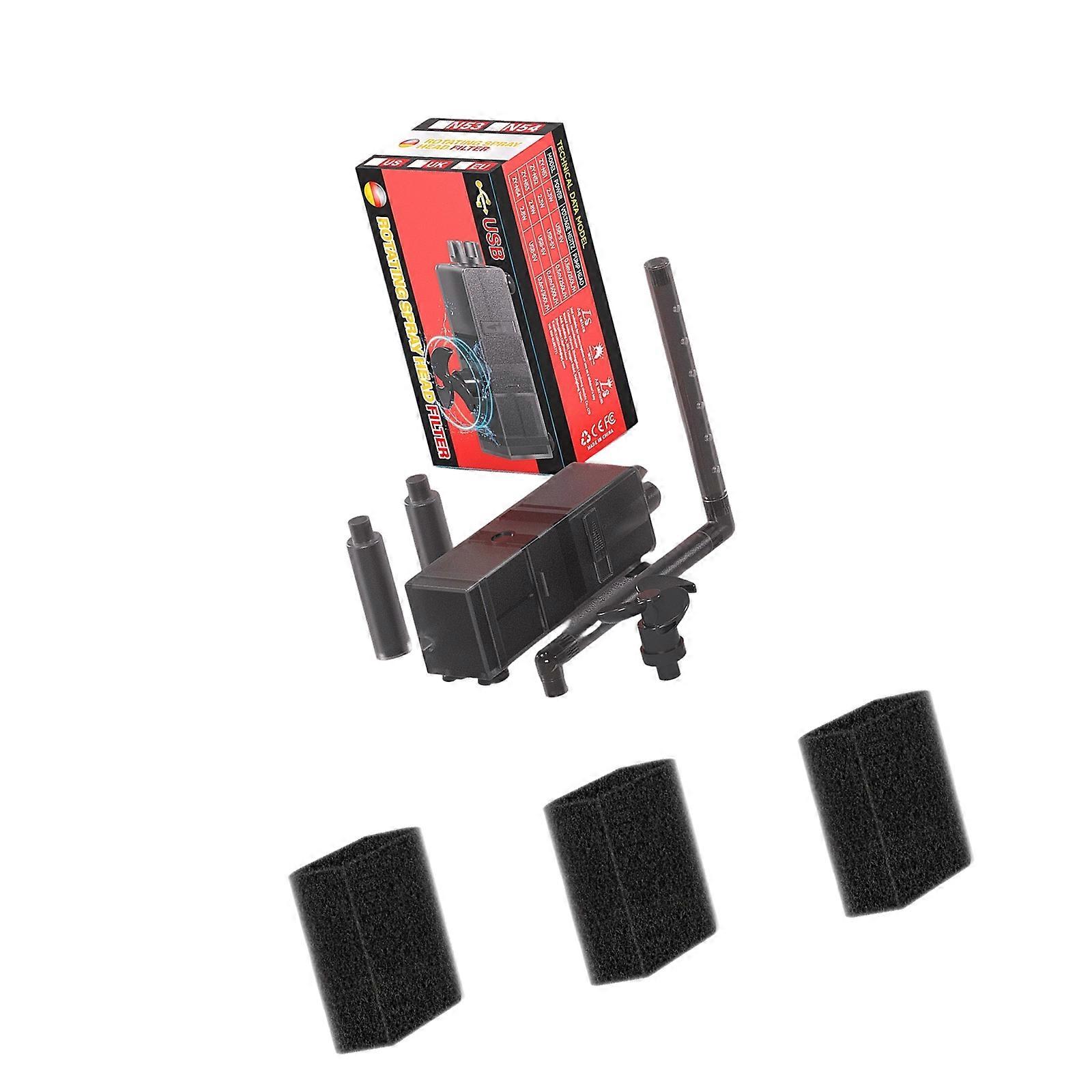 Energy Efficient USB Fish Container Pump with Decorative Geyser and Quiet Motor Multicolor