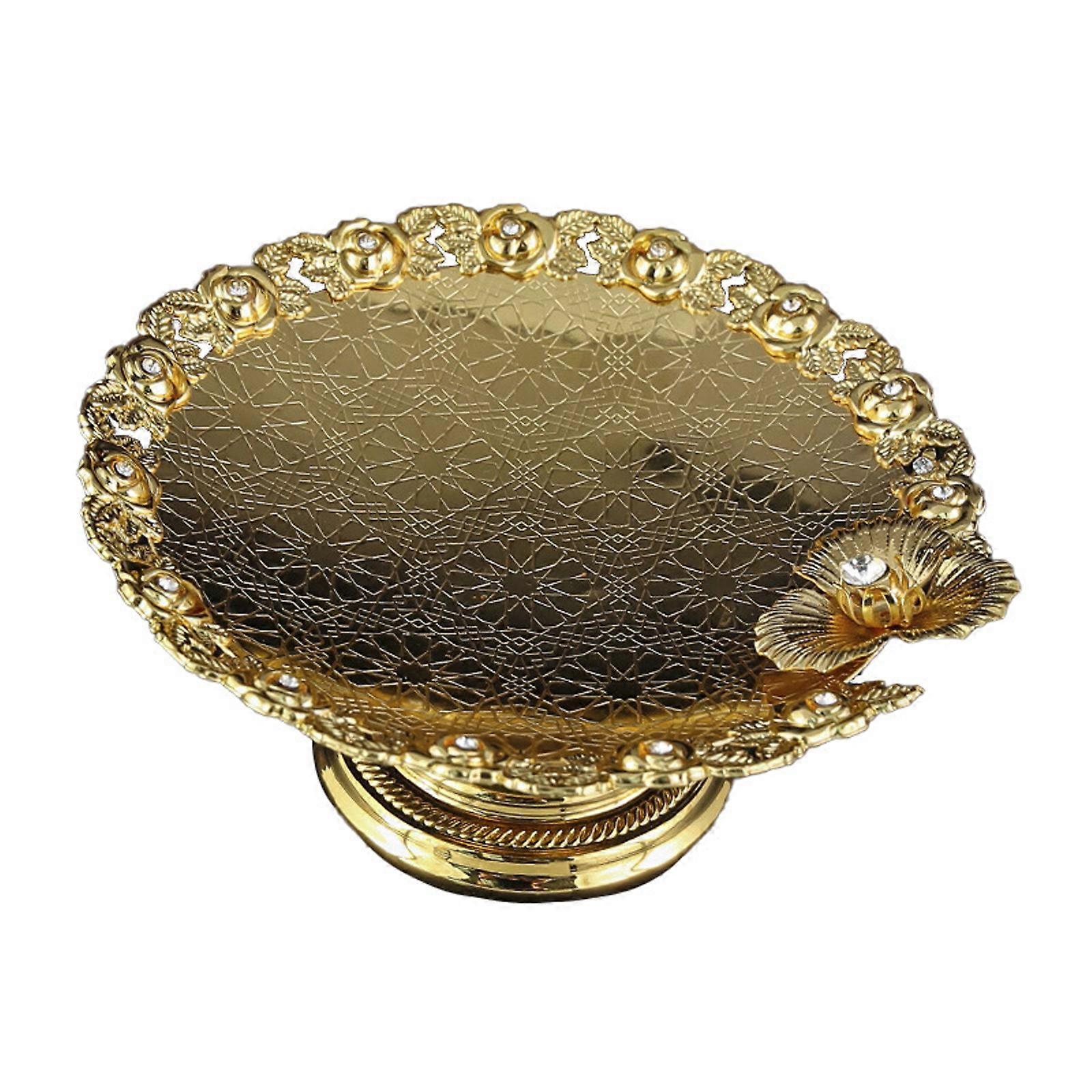 Delicate Iron Alloy Serving Plate With Classical Design Delicate Serving Tray For Cakes And Fruits At Special Event Multicolor