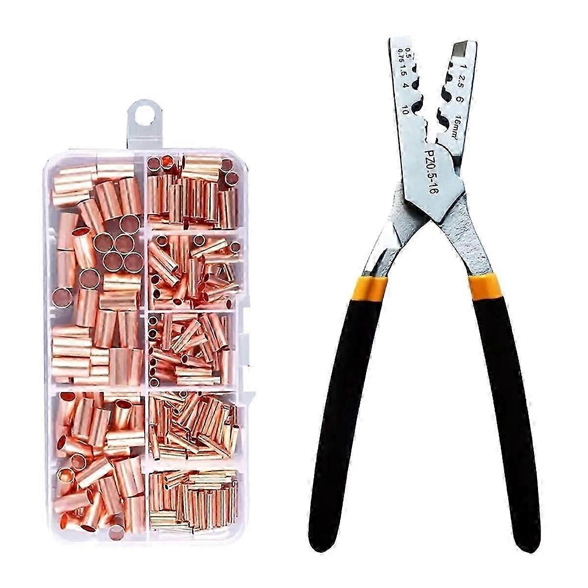 250pcs Copper Connecting Pipes for Electrical Wires and Terminals GT Series