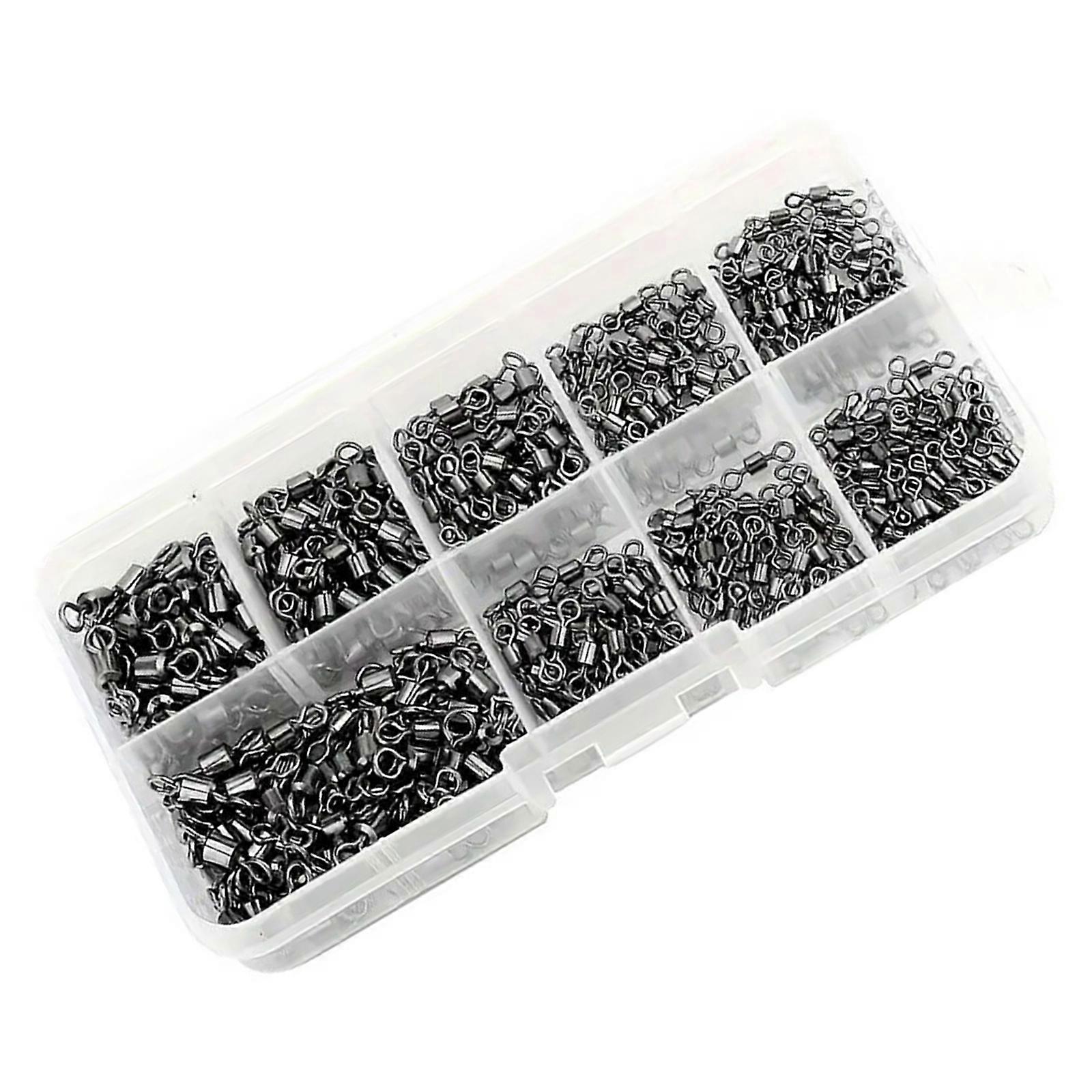 210pcs 5 Variants Fishing Swivels Premium Stainless Steel Rotating Terminals Tackle for Various Water Conditions Multicolor