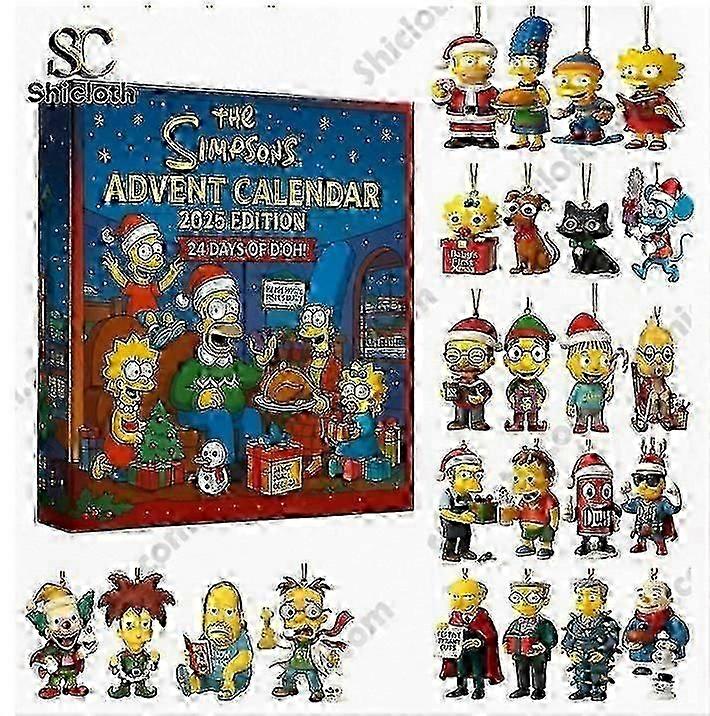 Die Simpsons Advent Urlaub Countdown Blind Box Weihnachtsbaumschmuck Acryl Anhänger