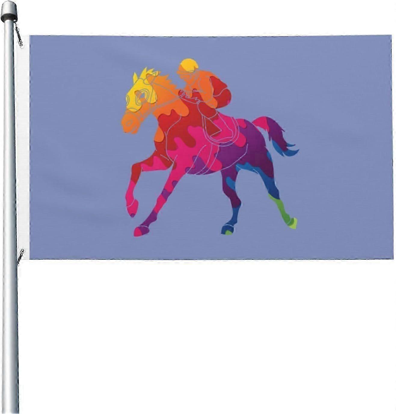 Abstract Horseback Riding Flag Mode A-3166