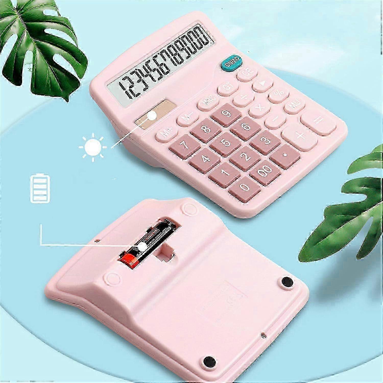 e Color 12-Digit Solar Scientific Calculator Financial Office Computer Calculators Large Display Office Calculators Cute Calculator Vari