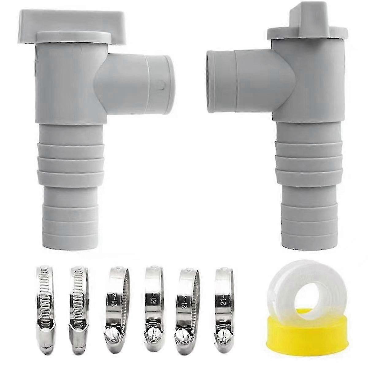 Durable PVC Pool Filter Pump Adapter Set - 32mm On/Off Plunger Valve, Leak-Proof Sealed