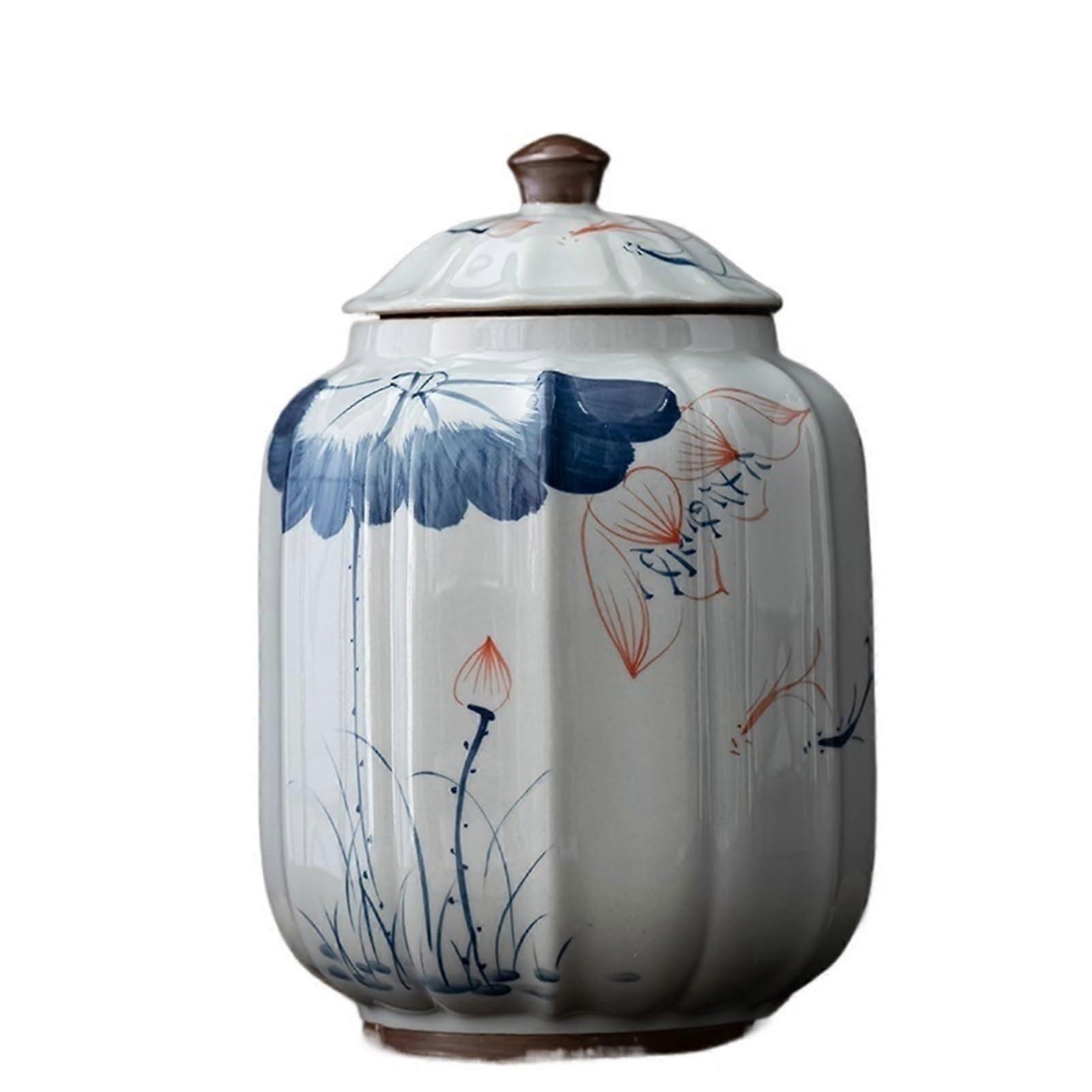 Ceramic Spice Jars with Airtight Lids for Tea Coffee Sugar Storage Canister Large Red