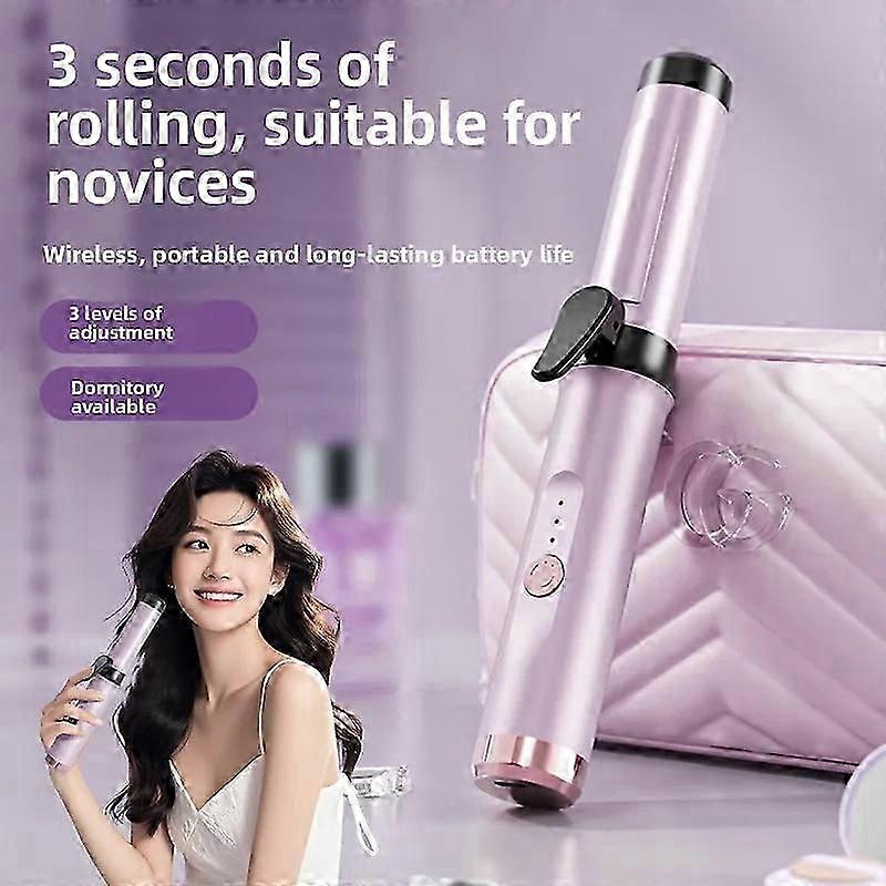 Mini Portable Korean Style Large Curl Wireless Charging Curling Iron Wave Maker Hair Styling Tool Compact Size for Travel Use