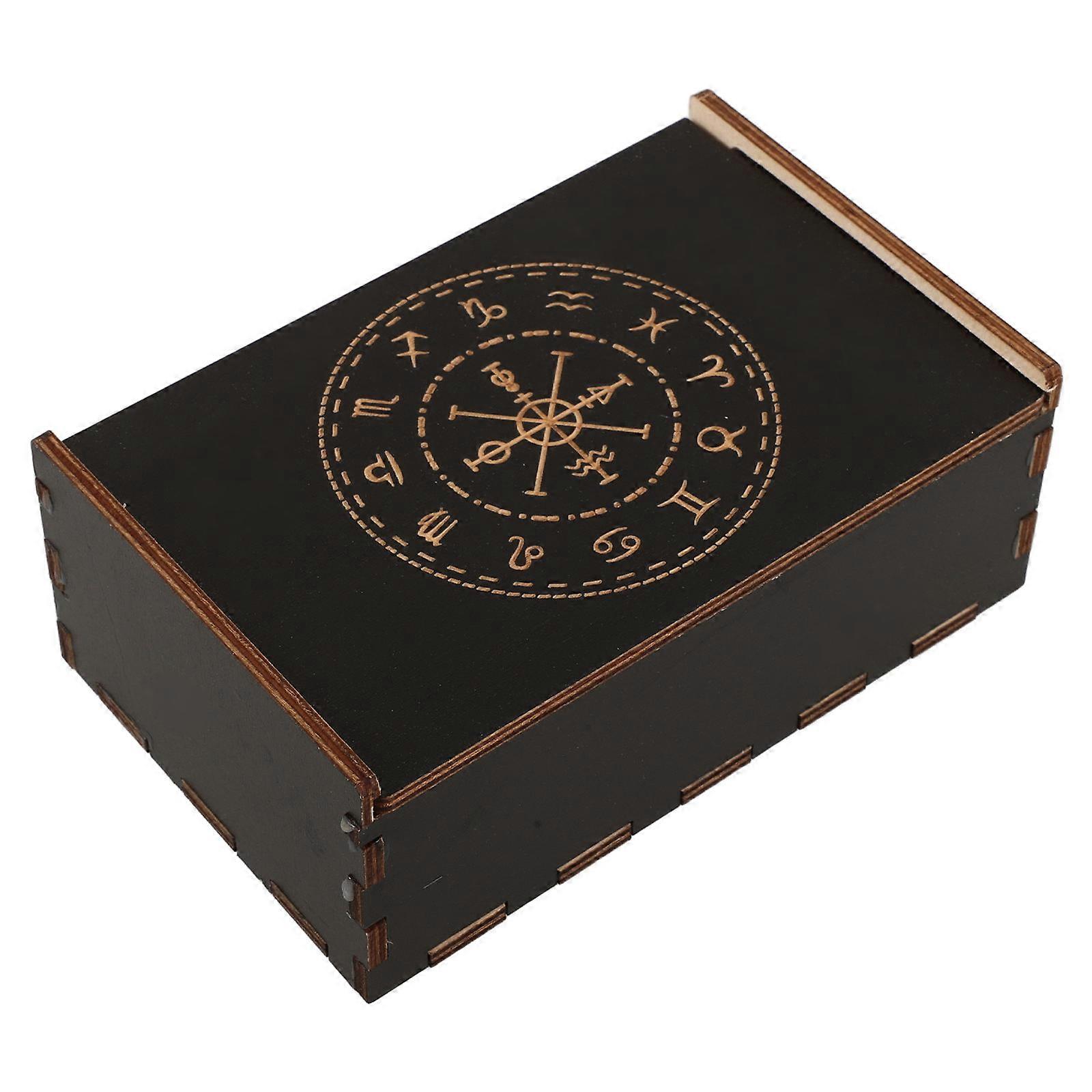 Wooden Box Small Container for Storage Black Wood