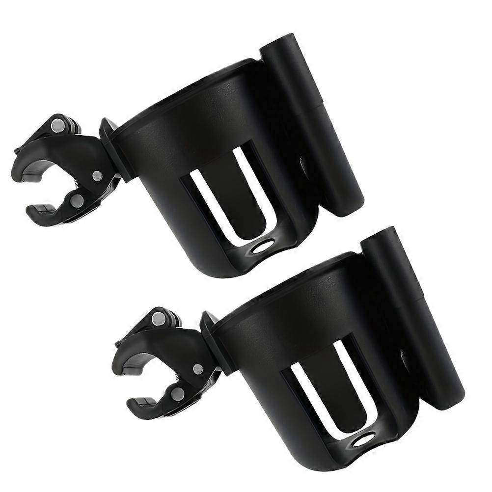 Stroller Cup Phone Holder for Storage 2Pcs Black PP Material Design