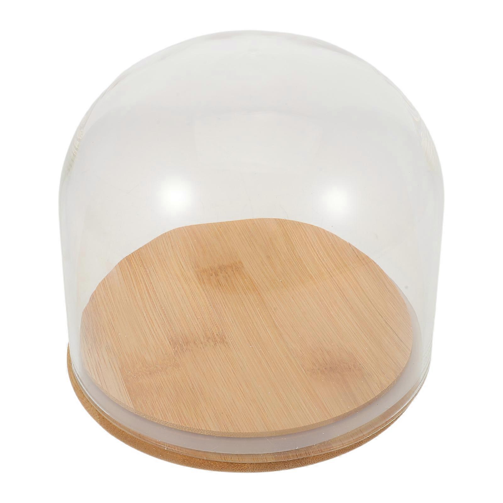 Glass Dome Cover with Base for Preserved Flower Display Decor