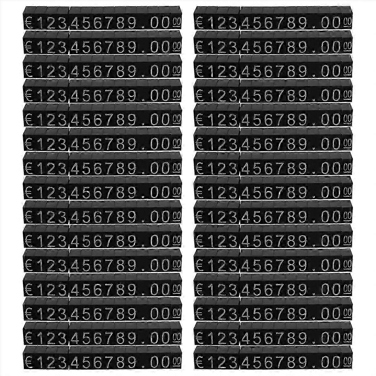 30Sets Plastic Cubes Price Display Tags Adjustable Number Stand Frame Label Shop