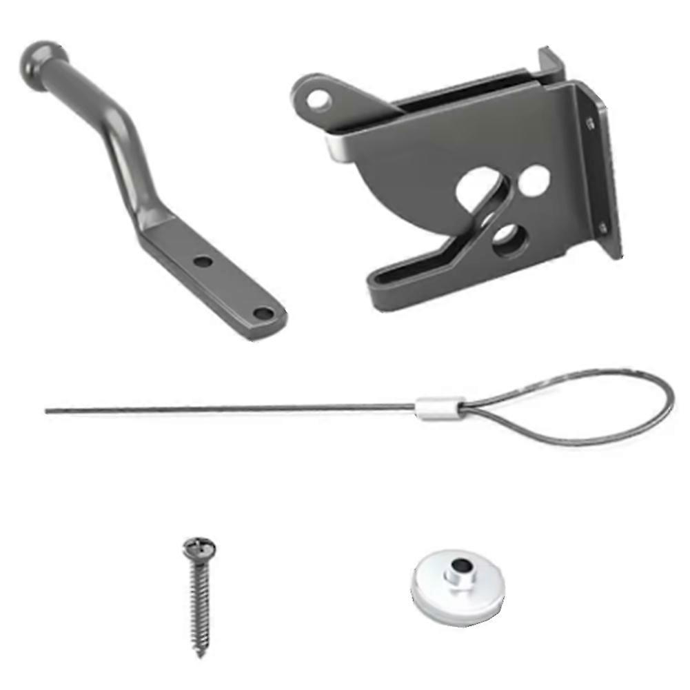 Door Latch with Spring Puller, Fence Door Lock, Fence Lock Small Lock with Rope, Suitable for Fence Gates