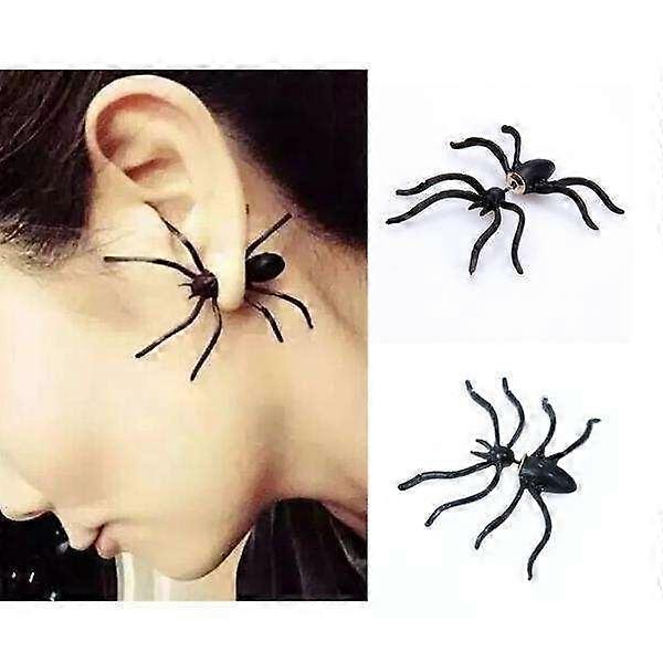 Halloween Earring Spider - Black Spider - Black 2pcs (1pair)