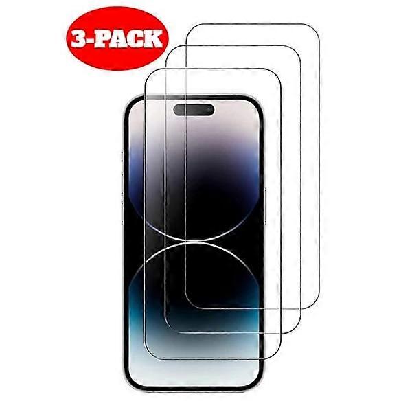 Compatible with iPhone 15, 3-pack tempered glass screen protector for professional-grade scratch and stain resistance.