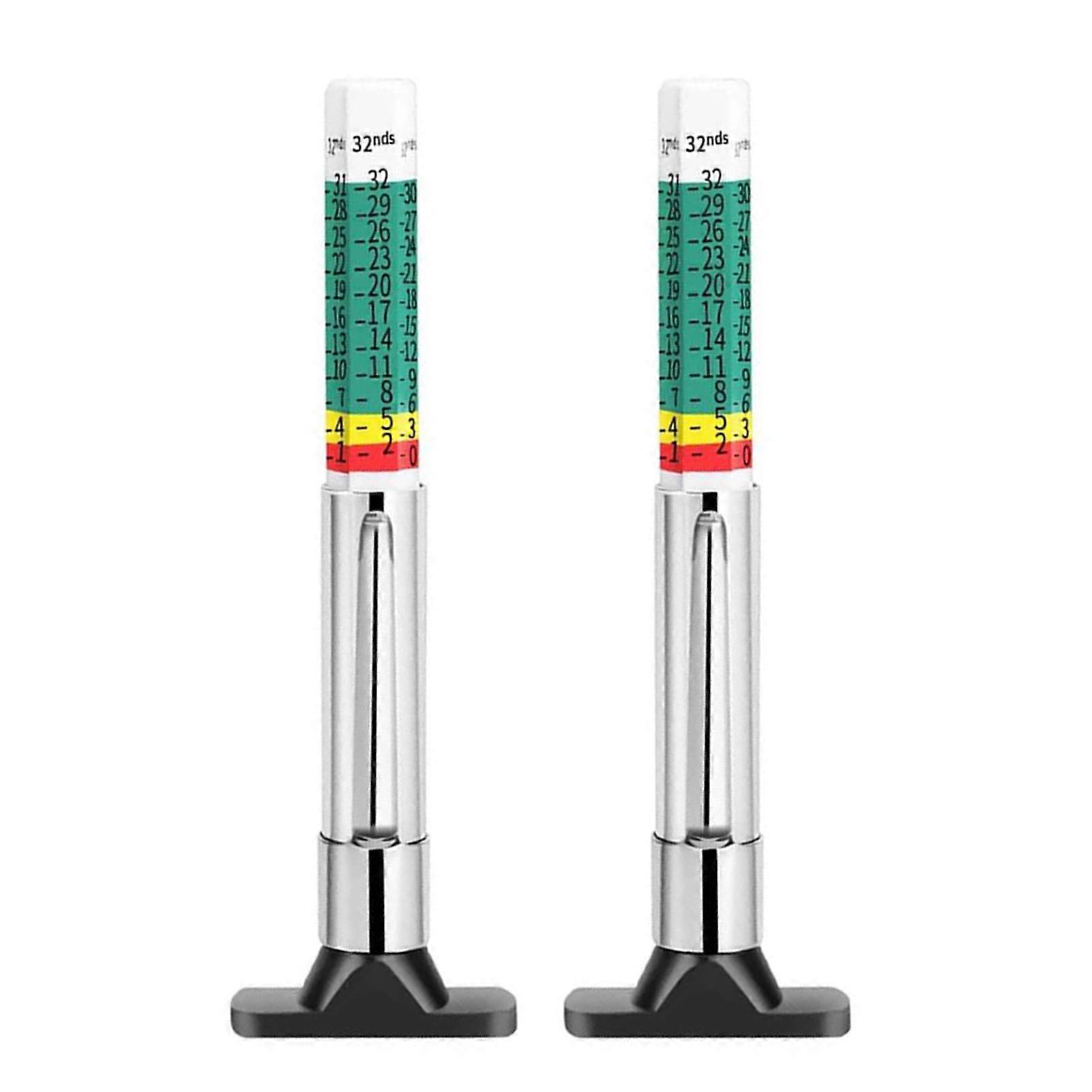 2 Counts 25mm Car Tire Tread Depth Gauge Ensure driving safety with precise tread checks. Workshop Must-Have
