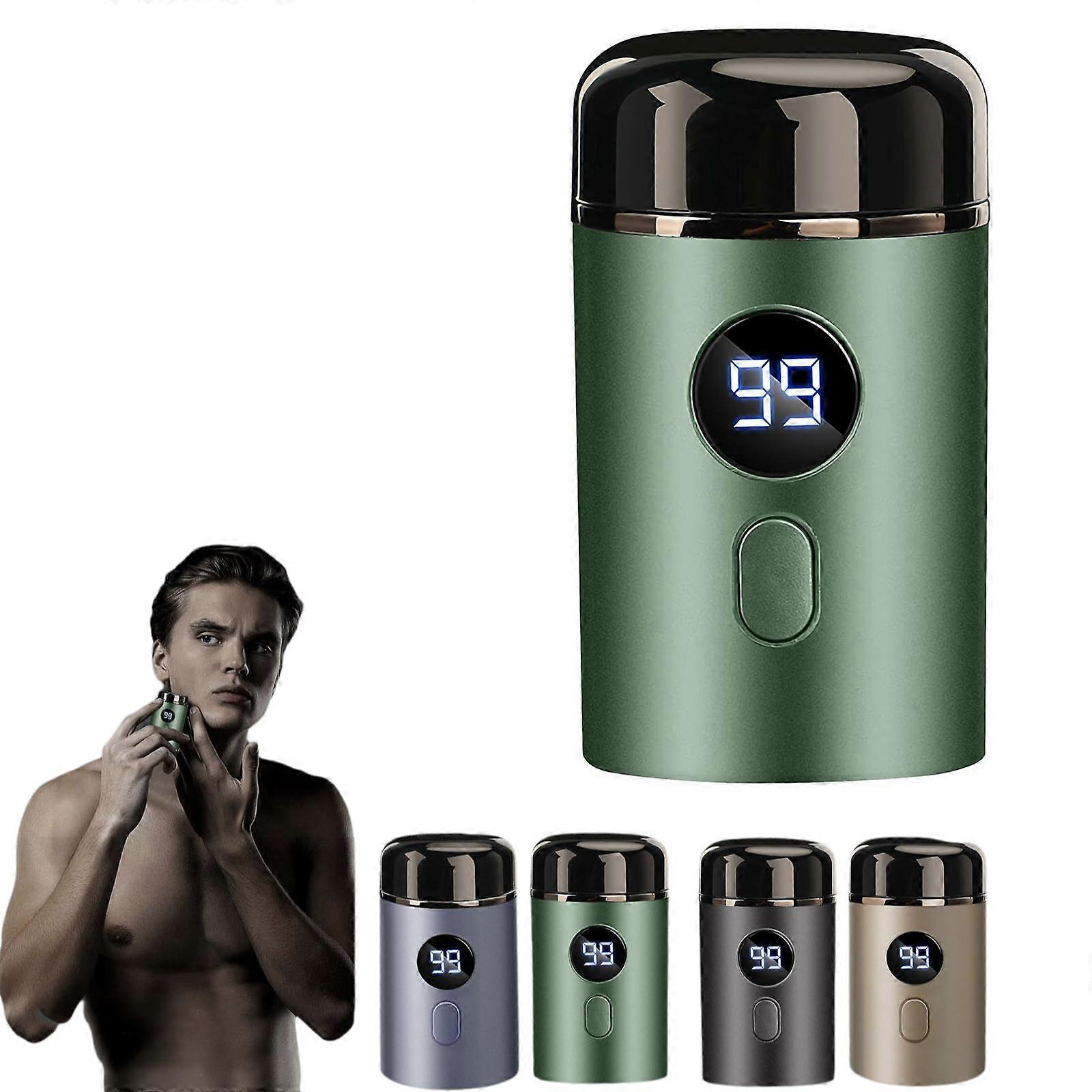 Mini Portable Electric Shaver for Men, Waterproof Pocket Size Razor with Fast Charging Green
