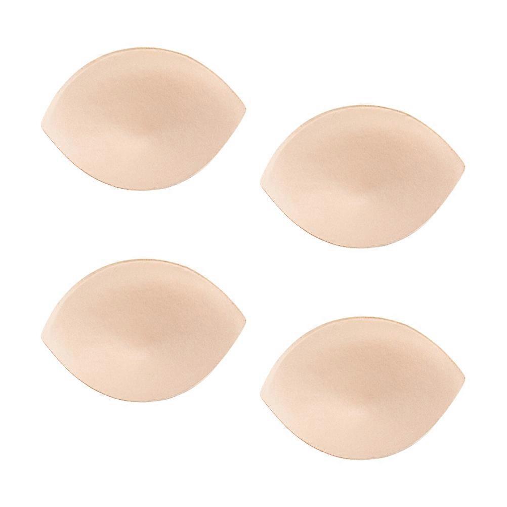 Bra Inserts Pad for Comfortable Use Beige Sponge Bra Liners with Excellent Craftsmanship 4 Pairs