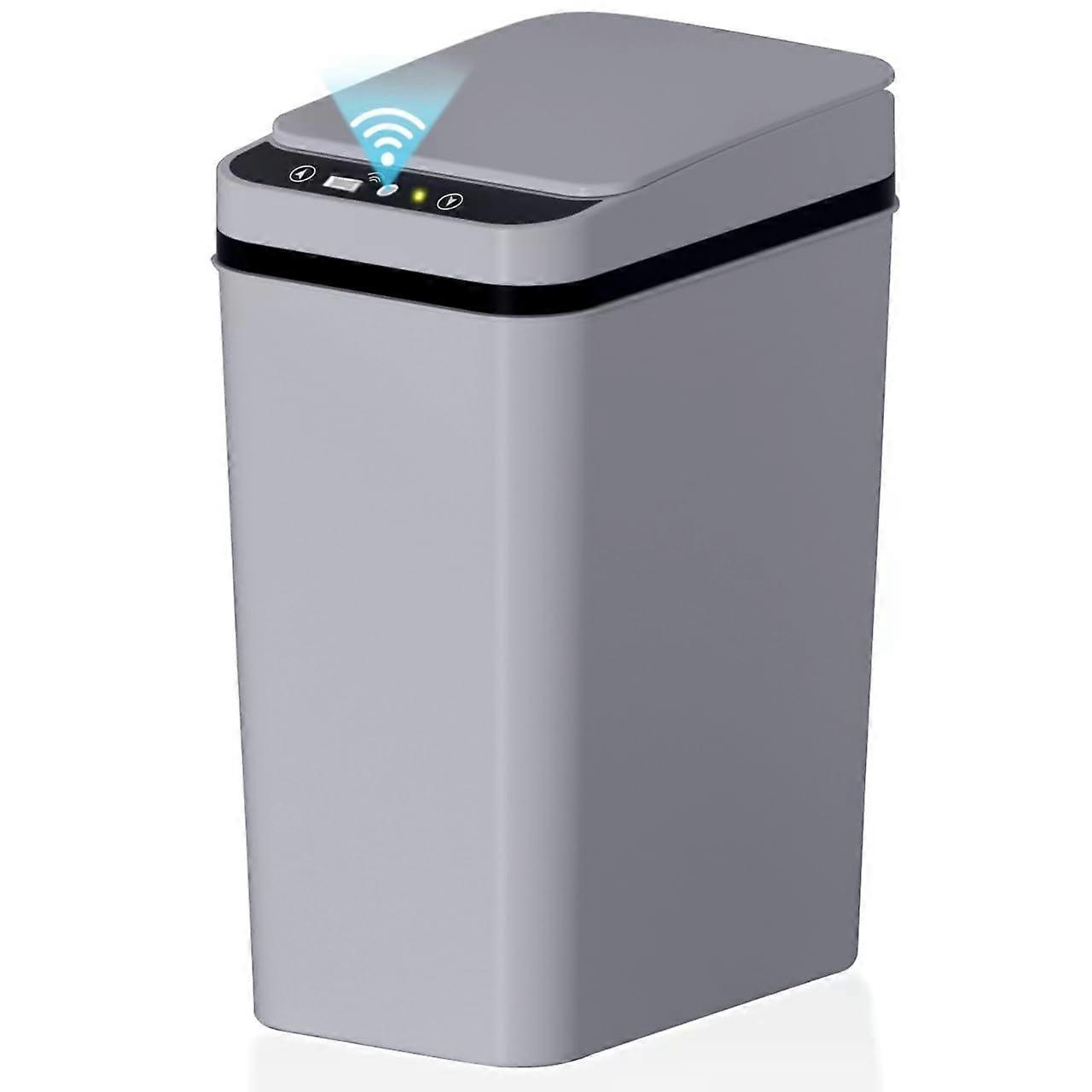 Bathroom Trash Can with Lid, Automatic Touchless Garbage Can, Small Motion Sensor Smart Trash Can, Slim Waterproof Trash Bin