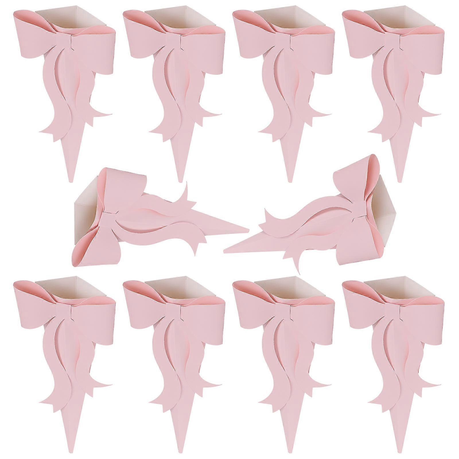 Decorative Box for Bouquet Bowknot Design Flower Gift Box Storage 60Sets