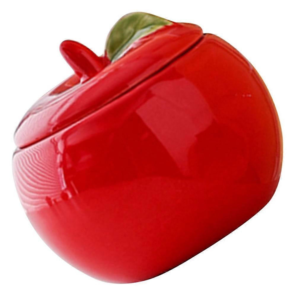Xmas Candy Jar Ceramic Canister for Storage 2Pcs Apple Shaped Jar
