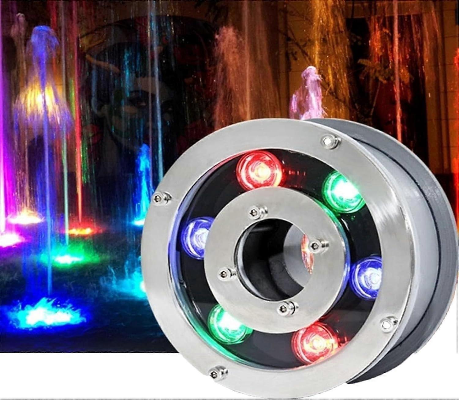 LED Underground Light InGround Pool Light LowVoltage IP68 Waterproof Red 9W MiddleHole Pond Lights