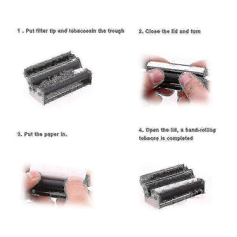 2 Pack 70mm Cigarette Rolling Maker Portable Metal Hand-rolling Machine
