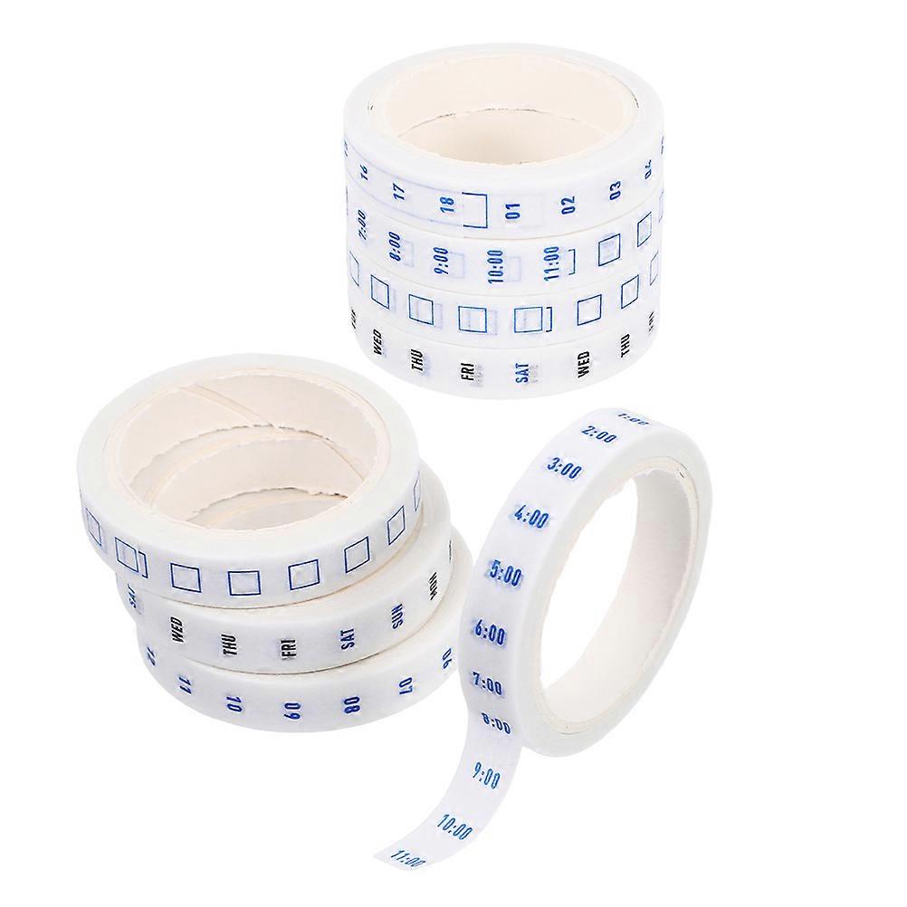 Washi Time Tape 8 Rolls for Journaling and Weekly Planner Organization