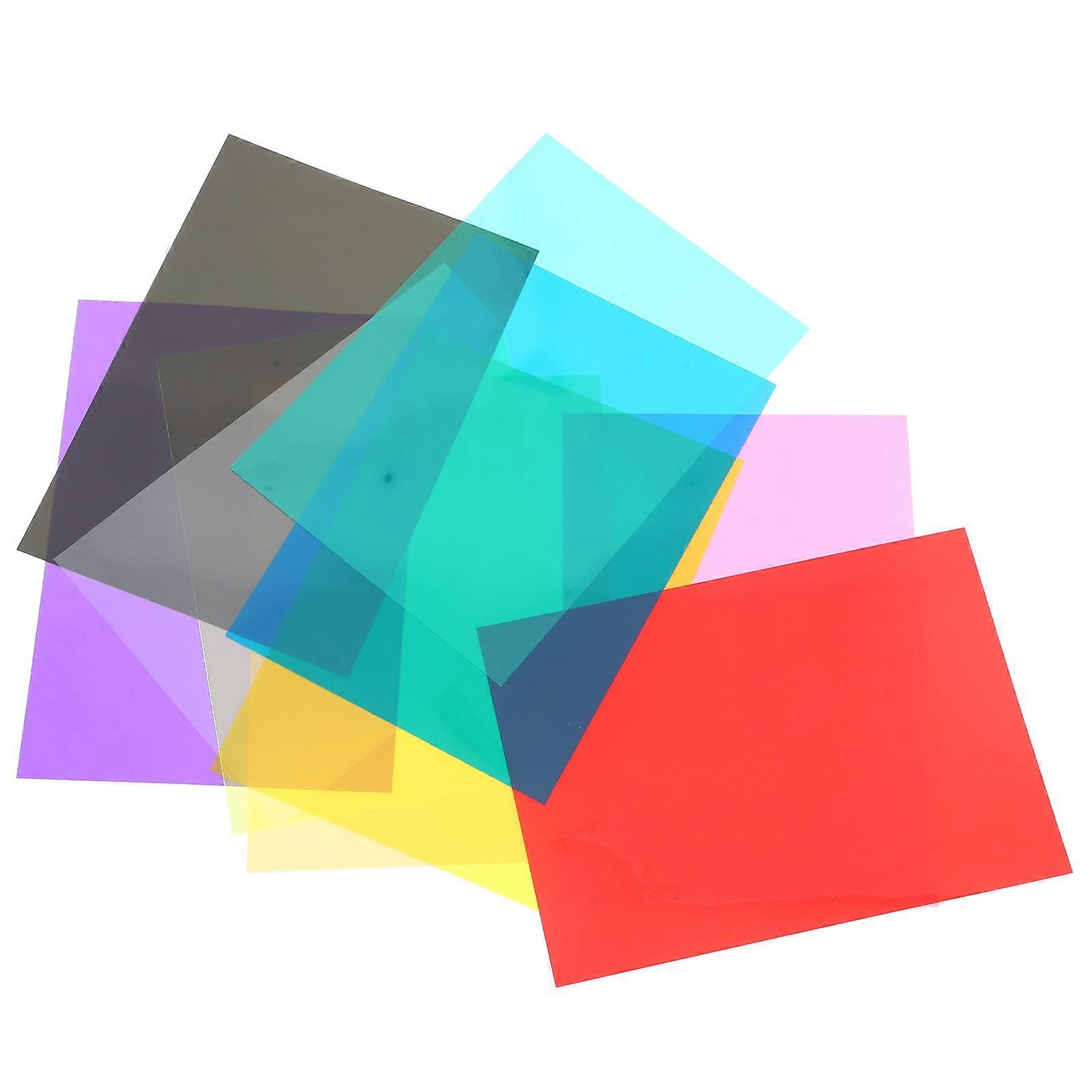 10 Pcs Color Film Gel Light Filter Colored Filters Transparent Pvc