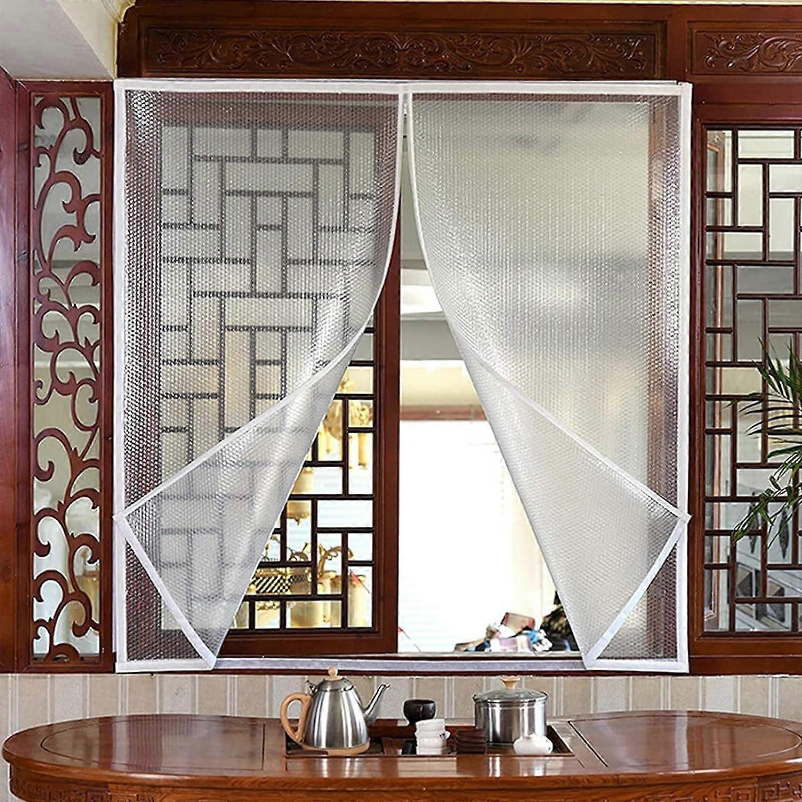 Weatherproof Window Insulation Kit and Thermal Insulated Curtains for Winter Energy Saving Noise Reduction with Zip Closure W35.4 x H47.2in