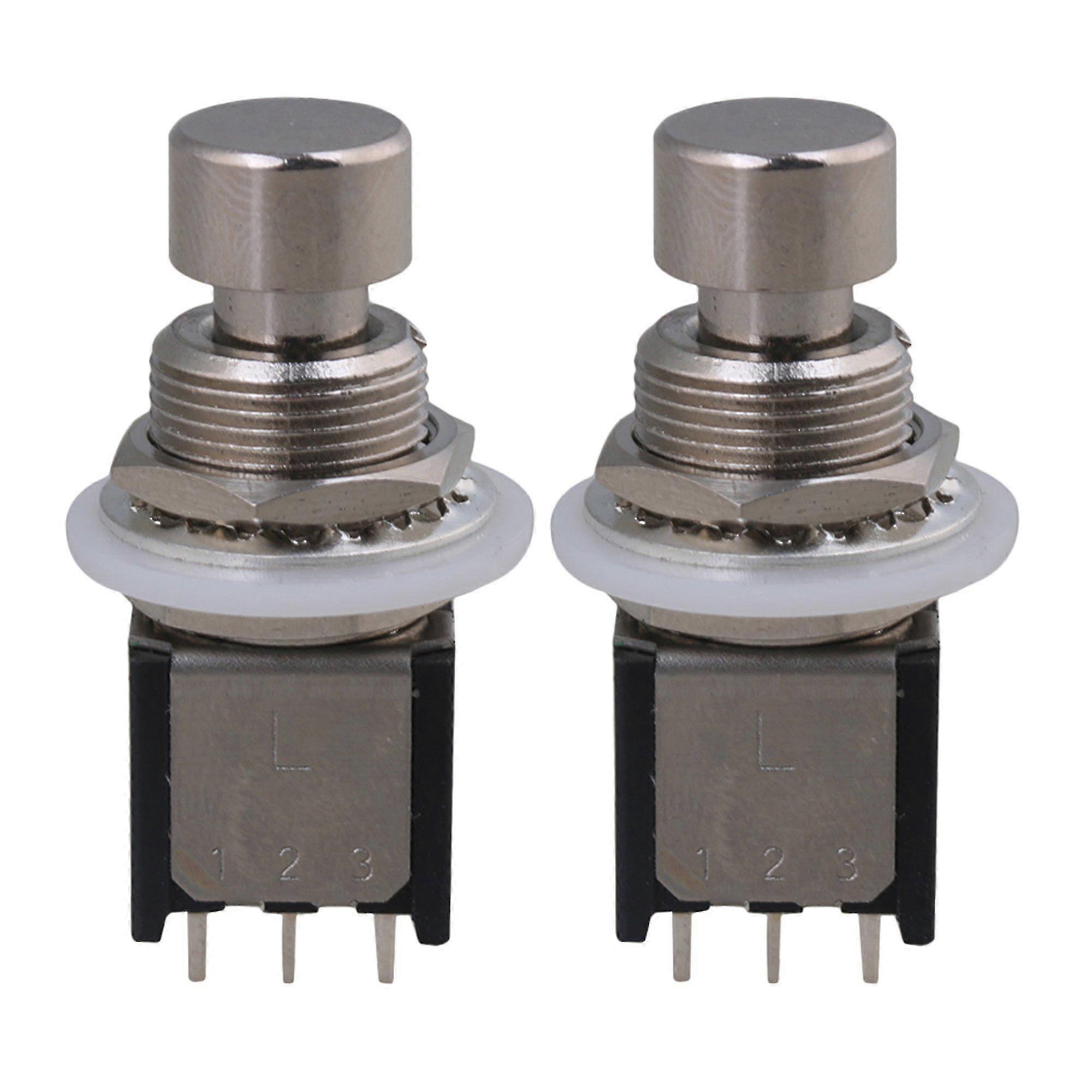 Effektpedal Stompbox 6 Lödfotbrytare med lås för gitarr 2 st Silver