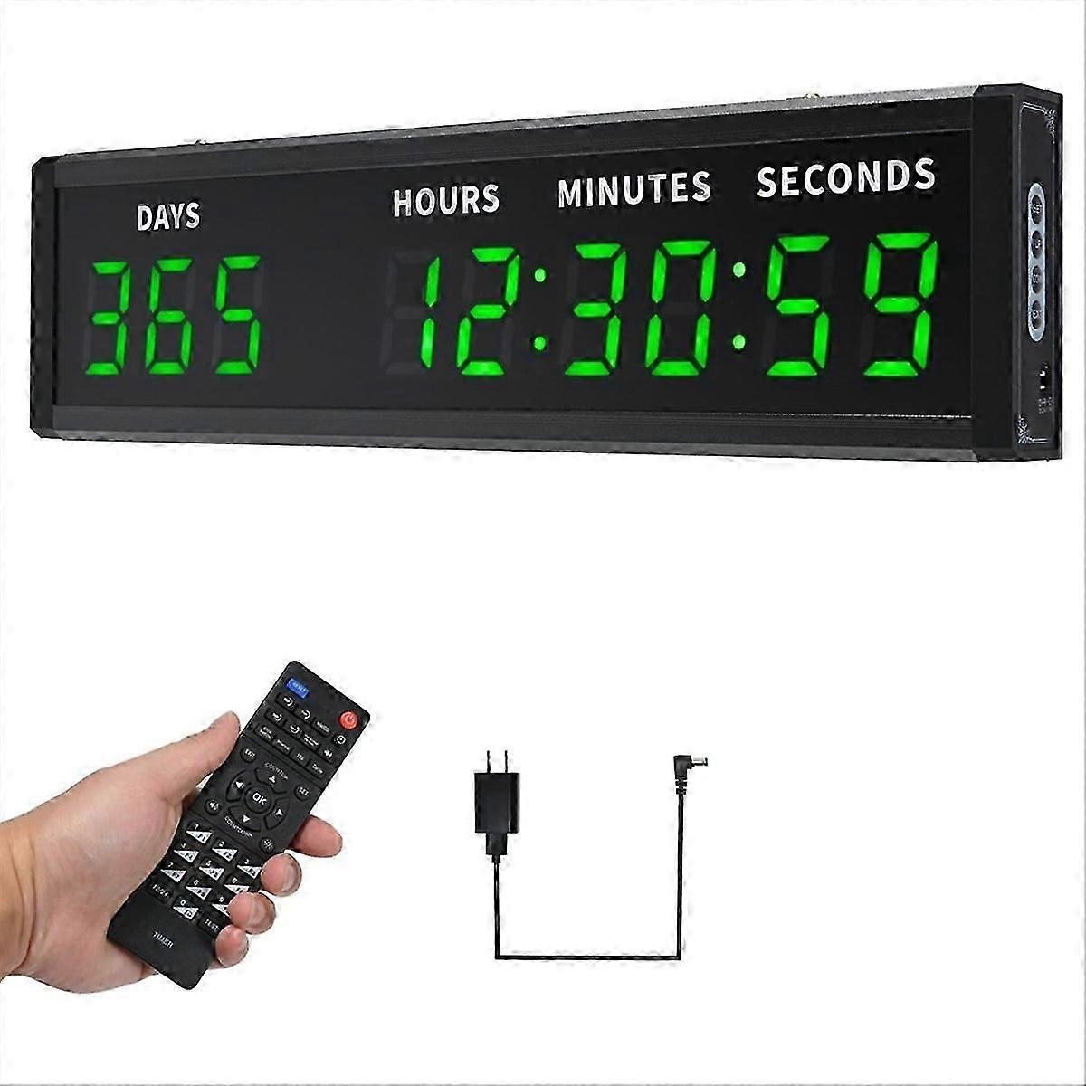 Large Display Digital Countdown Clock, LED Large Display Count Up/Count Down Timer,for Christmas Retirement Birthday(EU)
