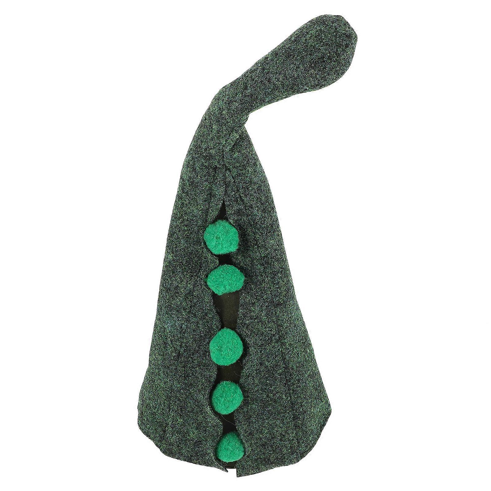 Dark Green Peasecod Shape Wizard Hat for Women Felt Material