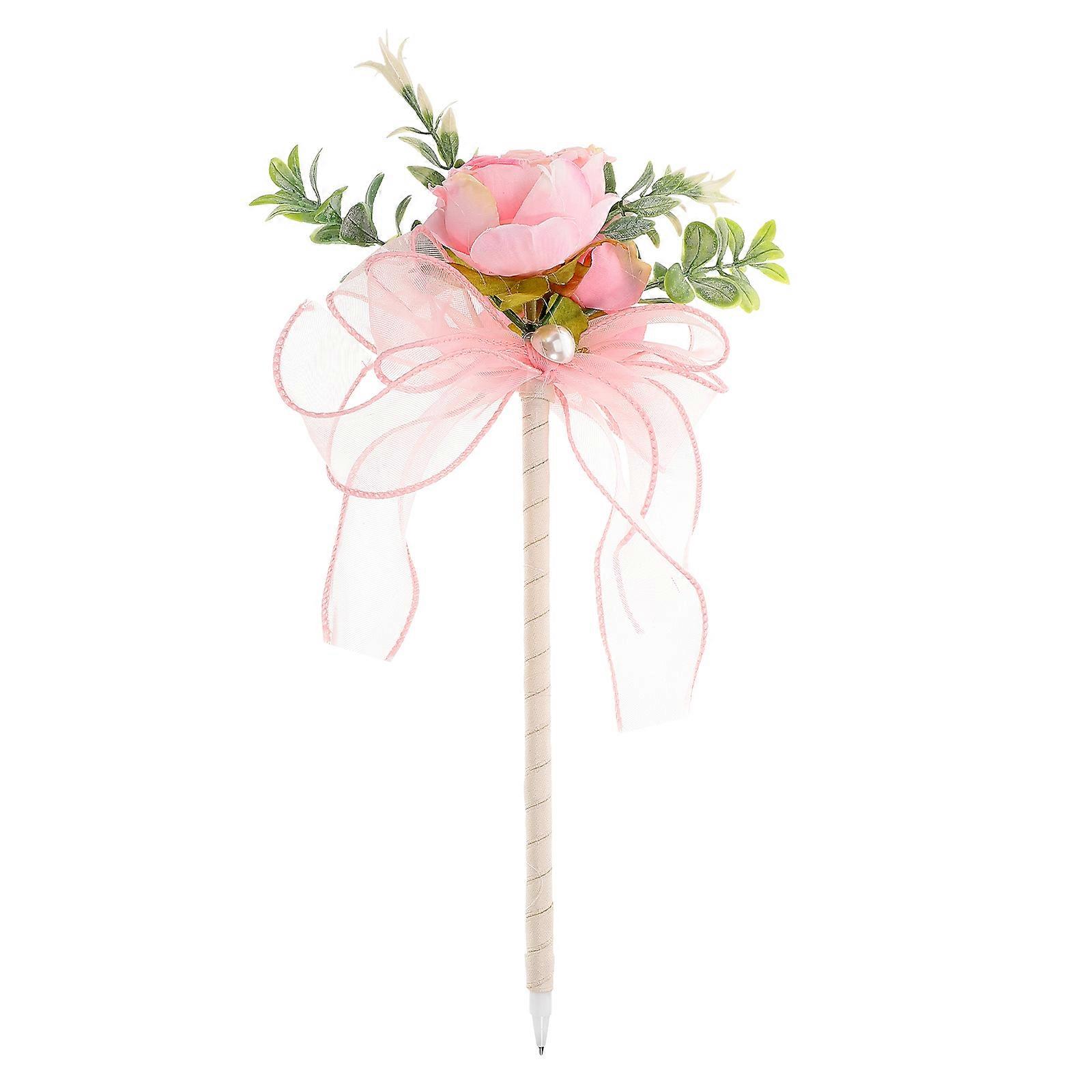Artificial Rose Writing Pen for Writing with Smooth Black Ink Creative Pen