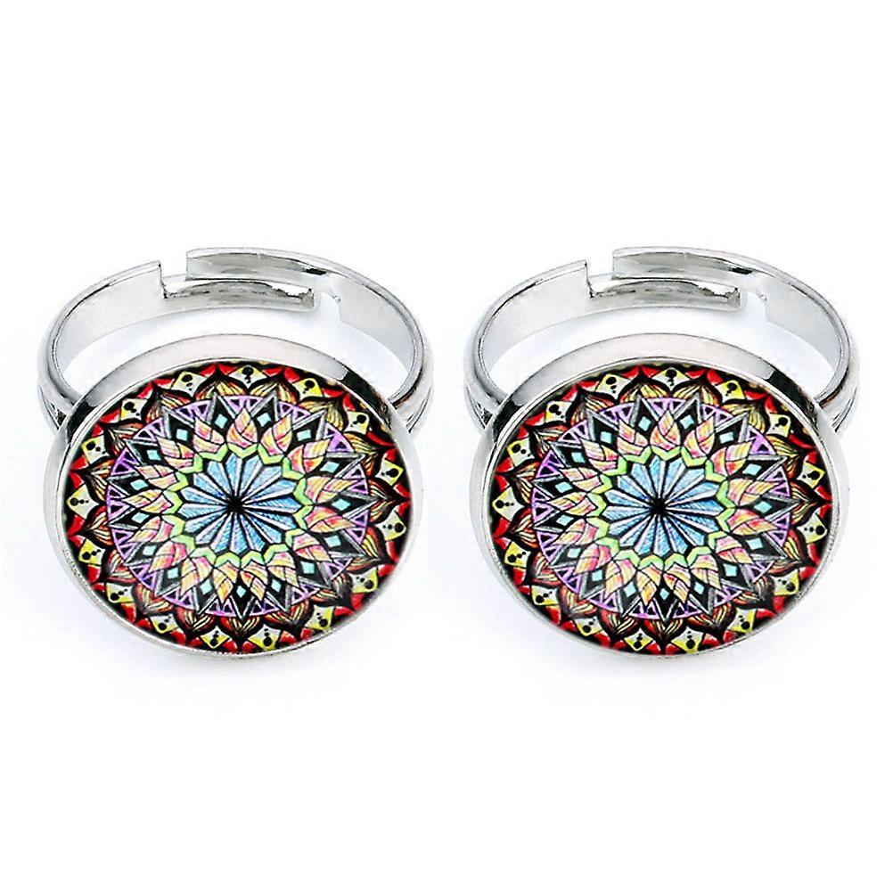 20Pcs Diy Pattern Printed Time Glass Patch Round Decoration Accessories for Scrapbooking Multi Color