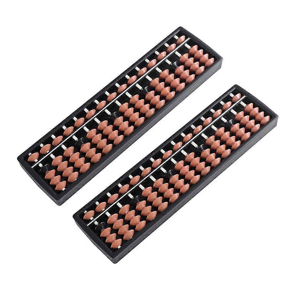 Educational Arithmetic Abacuses Small Brown Plastic Abacus Set 2Pcs for Kids