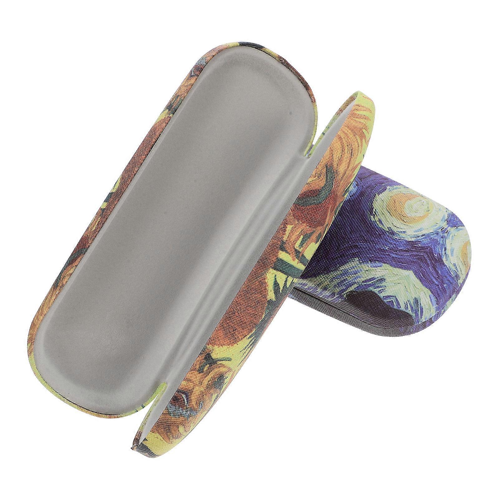 Eyeglasses Box for Storage 2Pcs Oil Painting Pattern Glasses Case