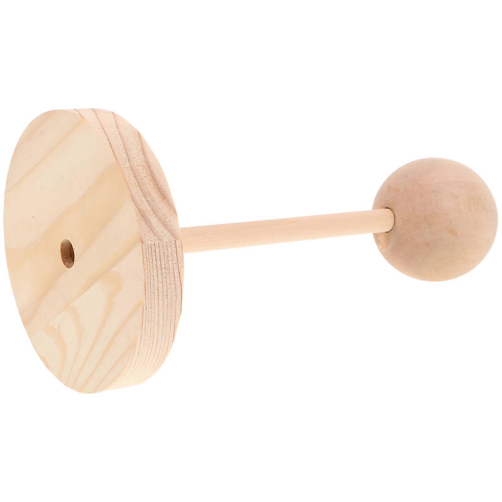 Multi-Functional Beige Doll Wig Stand for Storage 2Pcs Wooden Display