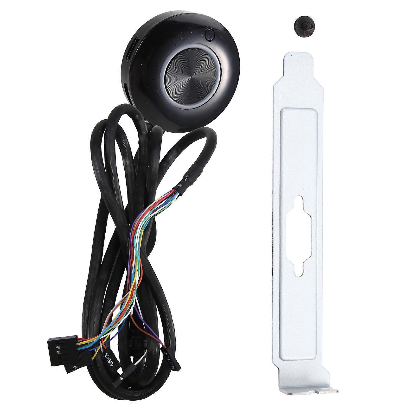 Computer Desktop Switch Button with Dual USB Audio Desktop Host External Boot Button Adhesive Switch