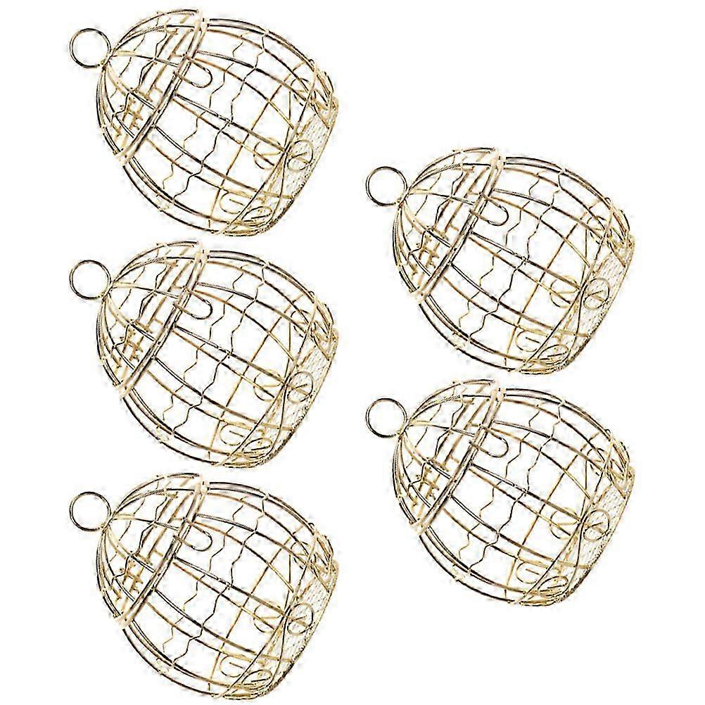 Golden Metal Birdcage Candy Storage Box for Wedding Packaging 5Pcs
