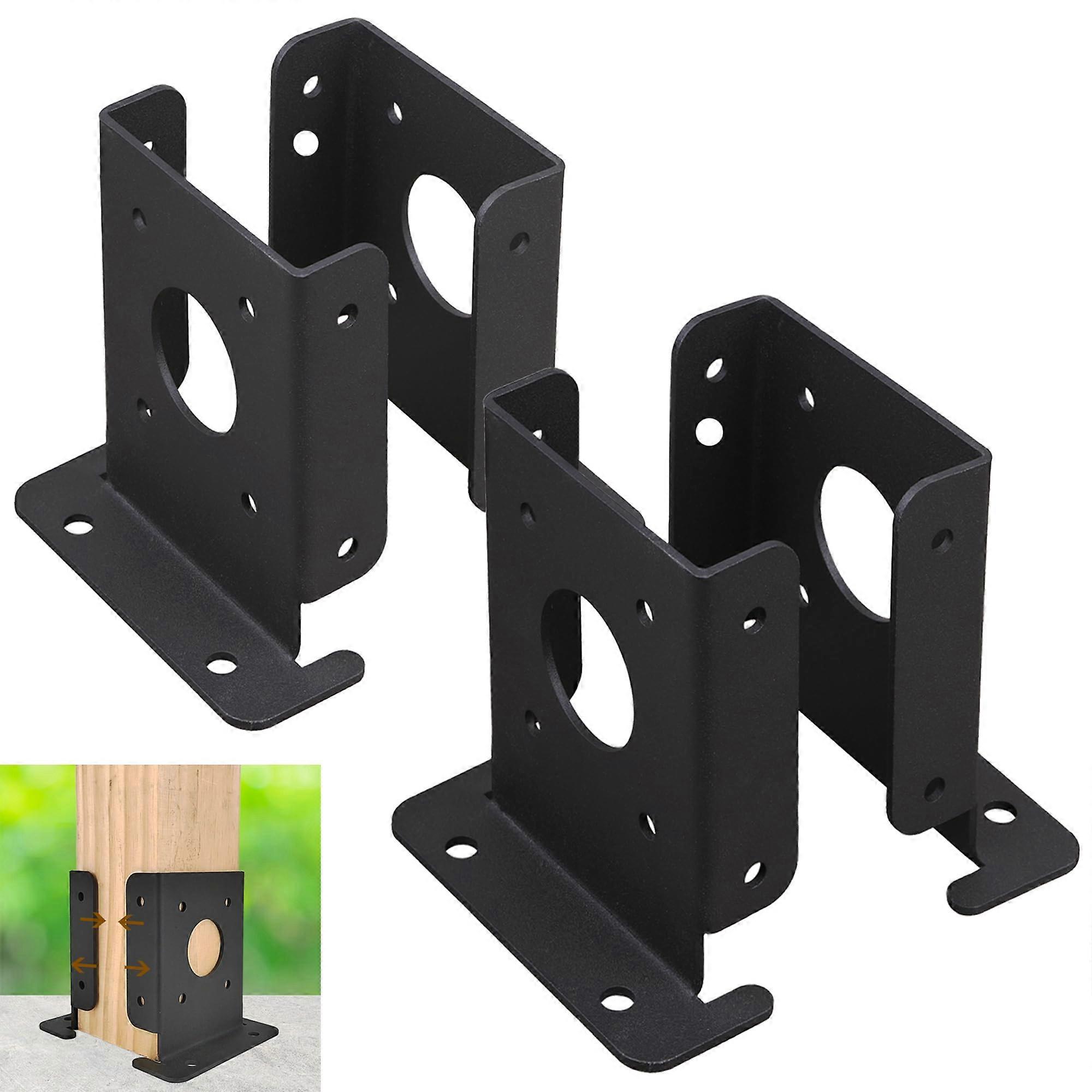 4Pcs Adjustable 4x4 Fence Post Base Brackets Heavy Duty Pergola Post Anchor for Deck and Mailbox