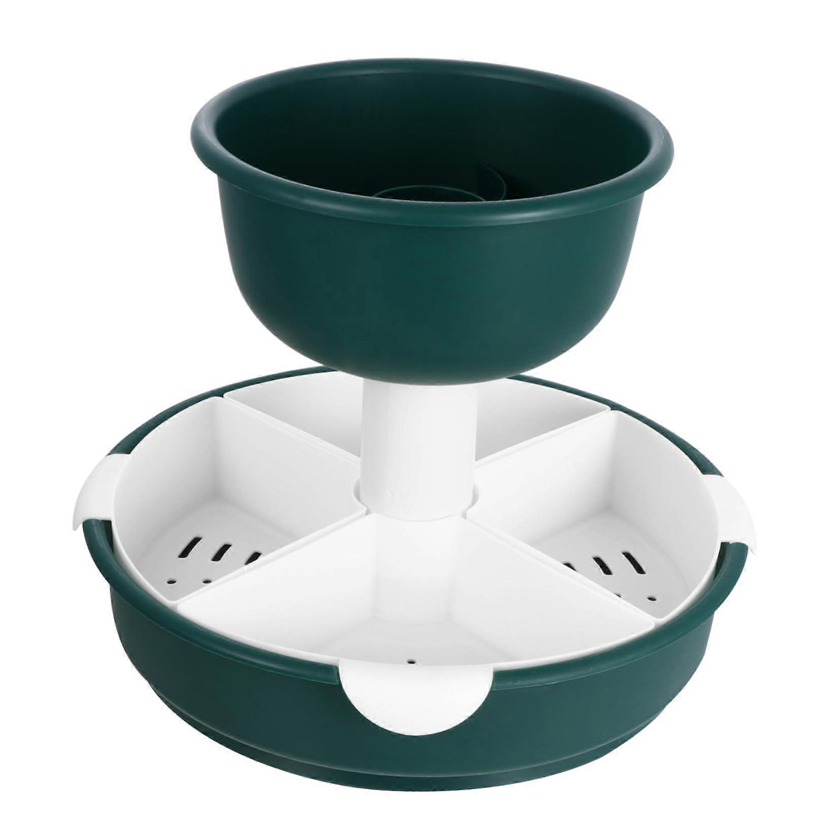 Vegetable Washing Basket with 360° Rotatable Double Layer Design for Fruit Draining and Kitchen Use